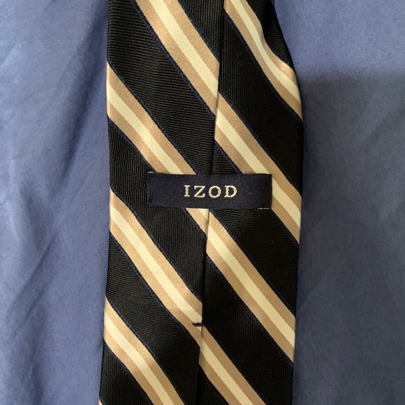 IZOD Blue & Tan Striped Tie - Picture 2 of 2